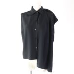 Balenciaga Asymmetric Sleeveless Blouse Black