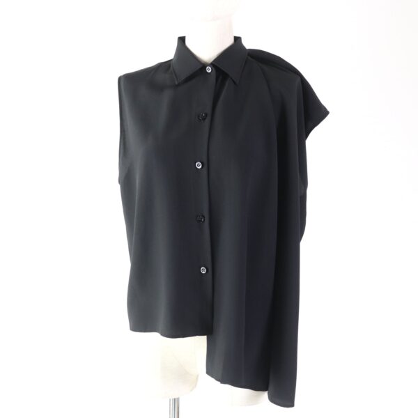 Balenciaga Asymmetric Sleeveless Blouse Black