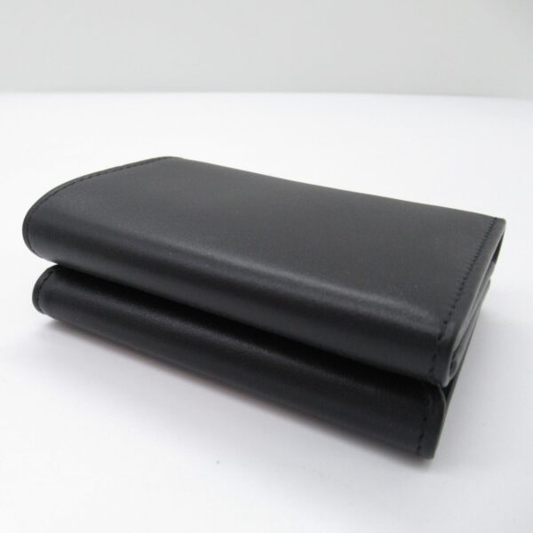 Balenciaga Leather Trifold Wallet Black