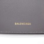 Balenciaga Leather Trifold Wallet Black