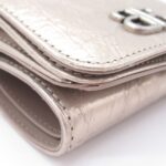 Balenciaga Lambskin Trifold Wallet Beige