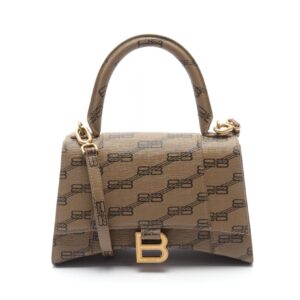 Balenciaga Hourglass Leather Handbag Beige