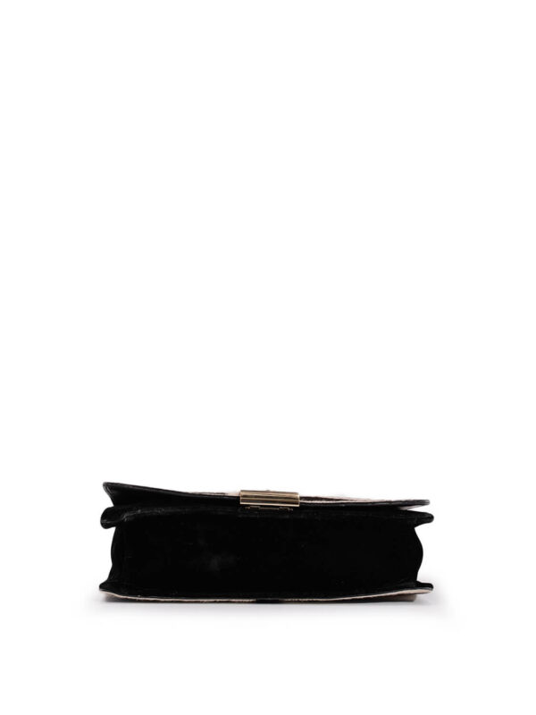 Yves Saint Laurent Calf Hair Double Horn Mombassa Bag Black White