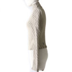 Balenciaga Twisted Rib Turtleneck Top, Beige, Size S
