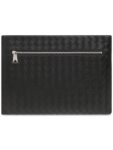 Bottega Veneta Intrecciato Zipper Leather Clutch Bag Black