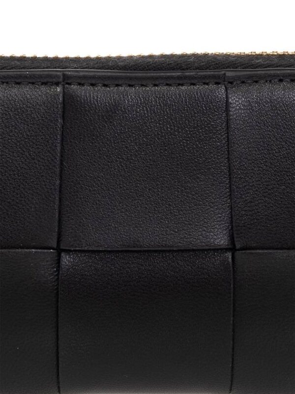 Bottega Veneta Cassette Accordion Zipper Bicycle Wallet Black