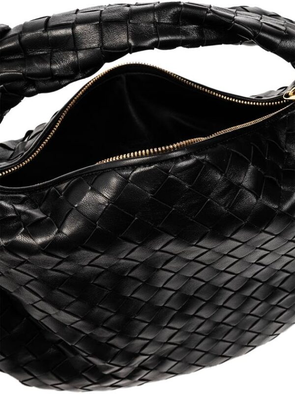 Bottega Veneta Teen Jodie Intrecciato Leather Tote Bag Black