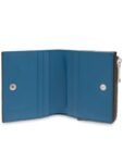 Bottega Veneta Intrecciato Bifold Calfskin Half Wallet Blue Black