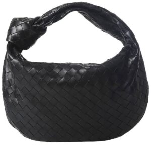 Bottega Veneta Teen Jodie Intrecciato Leather Tote Bag Black
