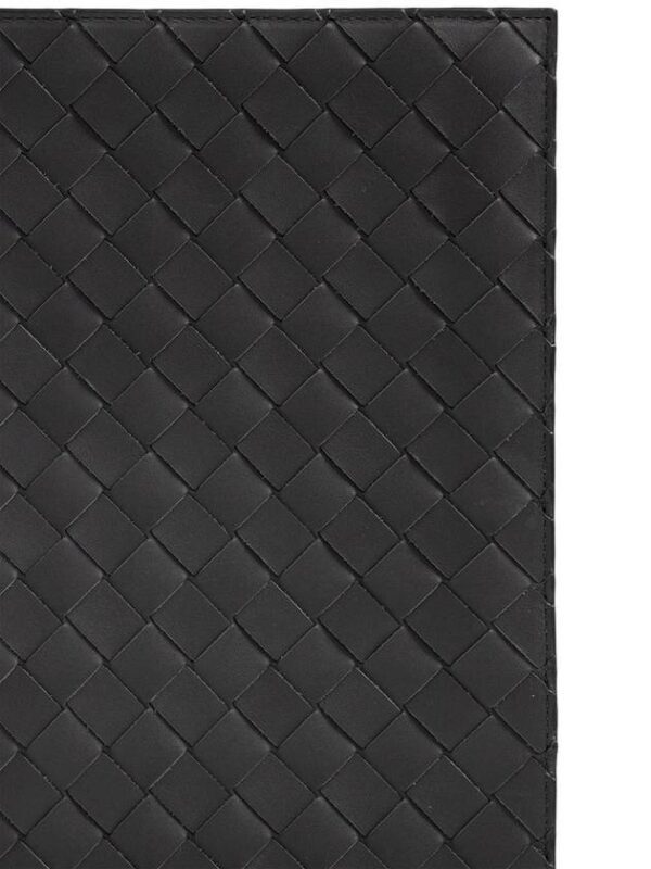 Bottega Veneta Intrecciato Half Zip Clutch Bag Grey