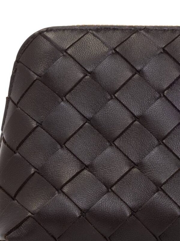 Bottega Veneta Intrecciato Leather Pouch Dark Brown