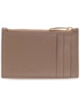 Bottega Veneta Intrecciato Zipper Card Wallet Taupe Grey