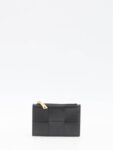 Bottega Veneta Intrecciato Cassette Zipper Card Wallet Black