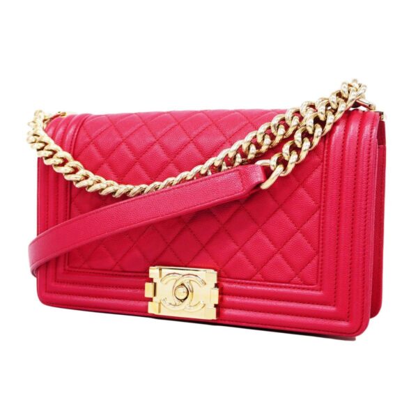 Chanel Boy Leather Chain Shoulder Bag
