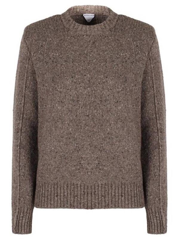 Bottega Veneta Veneta Crew Neck Knit Top Grey