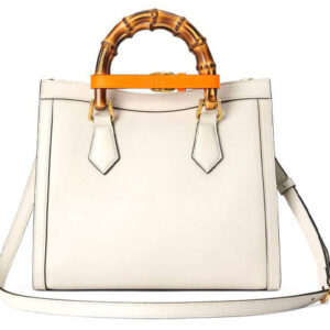 (WMNS) GUCCI Diana Series Tote Leather SingleShoulderMessengerHandholdBag SmallSize White 660195-17QDT-9060