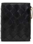 Bottega Veneta Intrecciato Small Leather Half Wallet Black