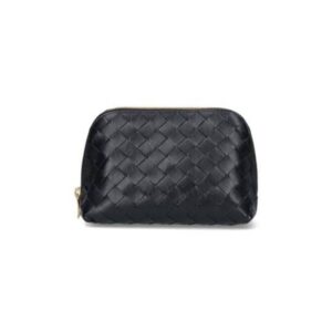 Bottega Veneta Intrecciato Calfskin Pouch Black