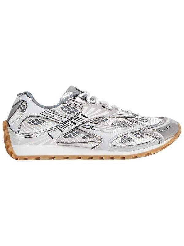 Bottega Veneta Orbit Mesh Low Top Sneakers Silver