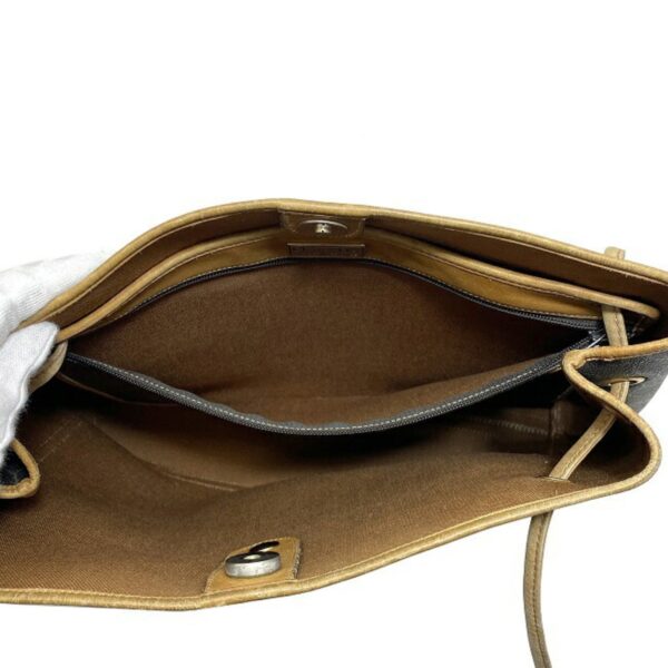Christian Dior Tote Bag Black Brown Honeycomb Shoulder PVC Leather Ladies