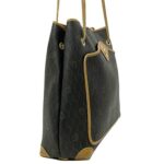 Christian Dior Tote Bag Black Brown Honeycomb Shoulder PVC Leather Ladies