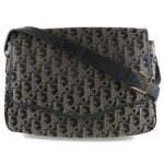 Christian Dior Trotter Nylon Canvas x Leather Black Women's Shoulder Bag