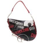Christian Dior x John Galliano Hardcore Saddlebag Leather Black Red Handbag