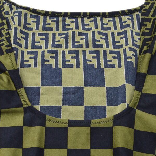 FENDI Zucca Pattern Swimwear Swimsuit Black Khaki #42