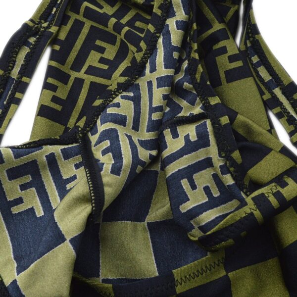 FENDI Zucca Pattern Swimwear Swimsuit Black Khaki #42