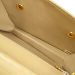 CHANEL 1989-1991 Double Turnlock Handbag Beige Lambskin