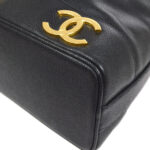 CHANEL 1990s Triple CC Drawstring Bag Black Caviar