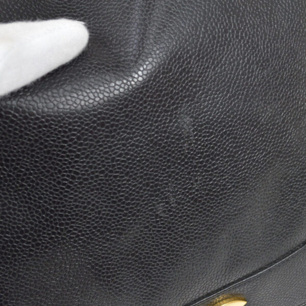 CHANEL 1990s Triple CC Drawstring Bag Black Caviar