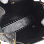 CHANEL 1990s Triple CC Drawstring Bag Black Caviar