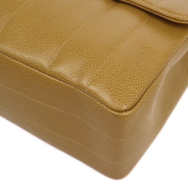 CHANEL * 1994-1996 Straight Flap Jumbo Vertical Brown Caviar