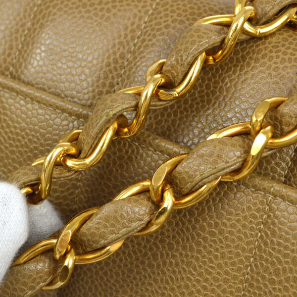 CHANEL * 1994-1996 Straight Flap Jumbo Vertical Brown Caviar