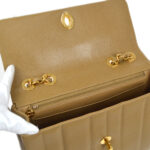 CHANEL * 1994-1996 Straight Flap Jumbo Vertical Brown Caviar