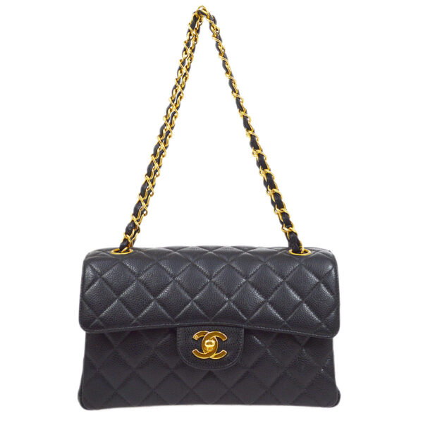 CHANEL 1996-1997 Both Side Classic Flap Small Black Caviar