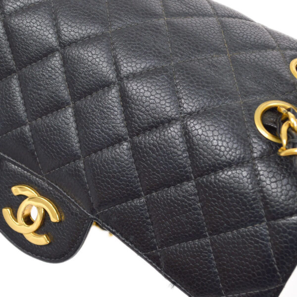 CHANEL 1996-1997 Both Side Classic Flap Small Black Caviar