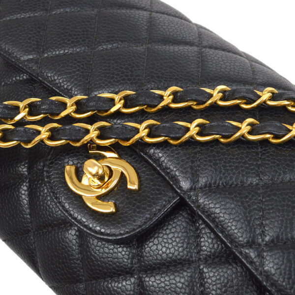 CHANEL 1996-1997 Both Side Classic Flap Small Black Caviar