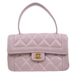 CHANEL 2004-2005 Wild Stitch Handbag Lilac Calfskin