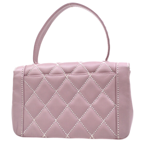 CHANEL 2004-2005 Wild Stitch Handbag Lilac Calfskin