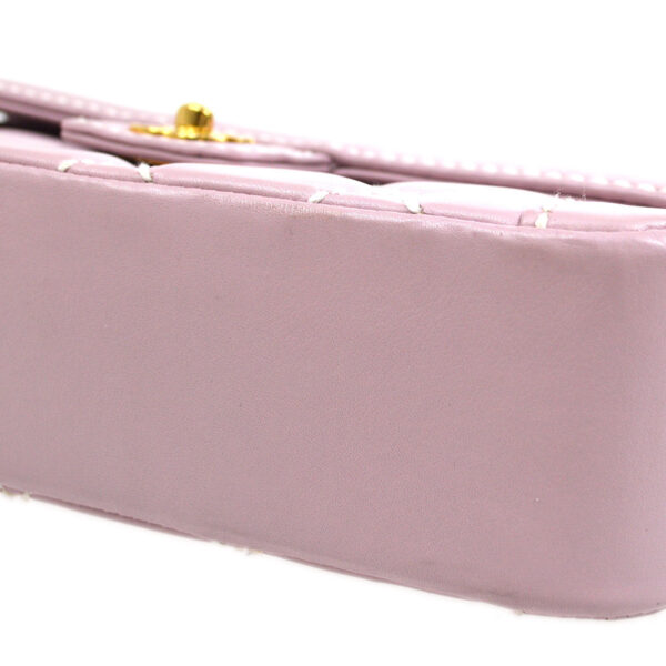 CHANEL 2004-2005 Wild Stitch Handbag Lilac Calfskin