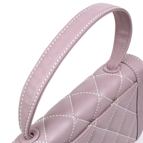 CHANEL 2004-2005 Wild Stitch Handbag Lilac Calfskin