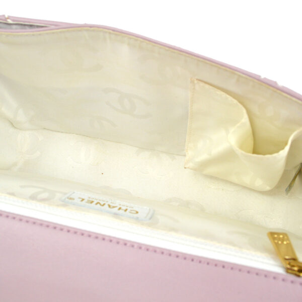 CHANEL 2004-2005 Wild Stitch Handbag Lilac Calfskin