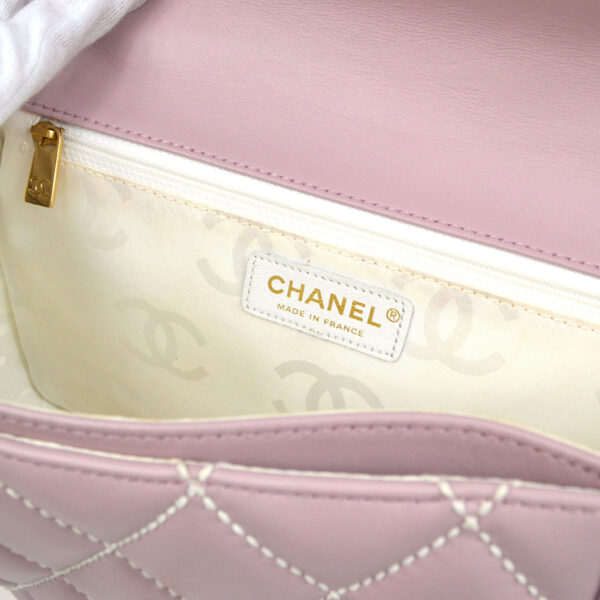 CHANEL 2004-2005 Wild Stitch Handbag Lilac Calfskin