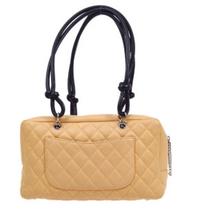 CHANEL 2004-2005 Cambon Ligne Bowling Bag Beige Calfskin
