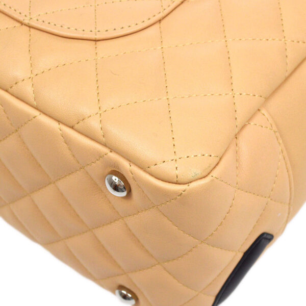 CHANEL 2004-2005 Cambon Ligne Bowling Bag Beige Calfskin