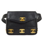CHANEL 1991-1994 Triple CC Belt Bag Black Caviar #75