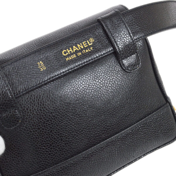 CHANEL 1991-1994 Triple CC Belt Bag Black Caviar #75