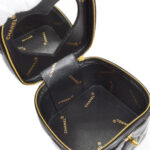 CHANEL 1995 Heart Mirror Vanity Handbag Black Patent Leather